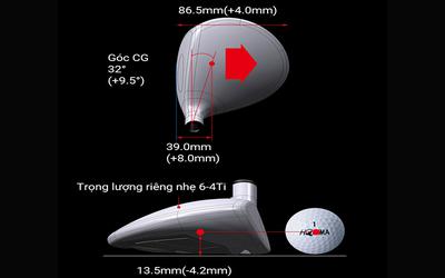 Gậy gỗ Fairway Wood Honma TR21 Ti